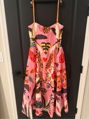 Girls Pink Floral & Animal Print Sundress with Adjustable Straps